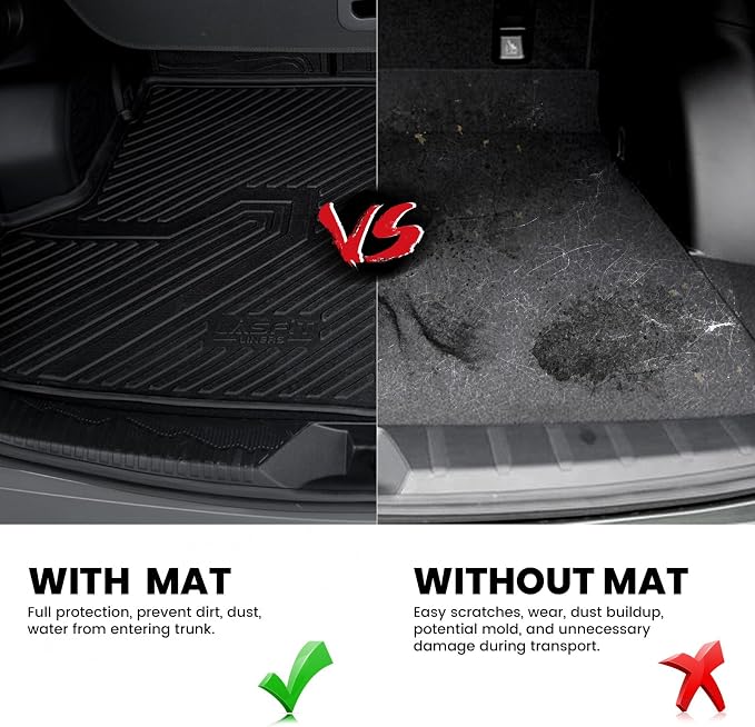 LASFIT Cargo Mat for Subaru Forester Gas 2026 2025 (& 2026 Wilderness) | All Weather TPE Custom Fit Easy Clean Durable Cargo Tray Liner Trunk Mat & Backrest Mats Accessories, Black - Image 6