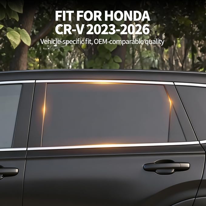 2PCS Rear Side Window Sun Shades for 2023-2026 Honda CRV | Breathable Mesh UV & Heat Blocking Privacy Rear Side Window Covers, Ideal for Baby, Travel and Camping Accessories - Image 3