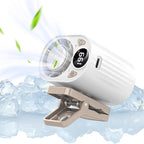 Foluu 199 Speeds Portable Clip Fan with LED Display, 18000RPM Turbo Cooling Personal Fan for Car, Desk, Umbrella, Waist, 360°Rotatable Rechargeable Mini Fan for Outdoor Camping Hiking (White) - Image 9