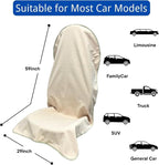 Waterproof Car Seat Cover for Front Seats, Protector for Cars SUVs Trucks, Sweat Towel Seat Covers Bucket for Gym,Workout,Beach,Hiking,Running and Swimming(Beige, 2PCS) - Image 6