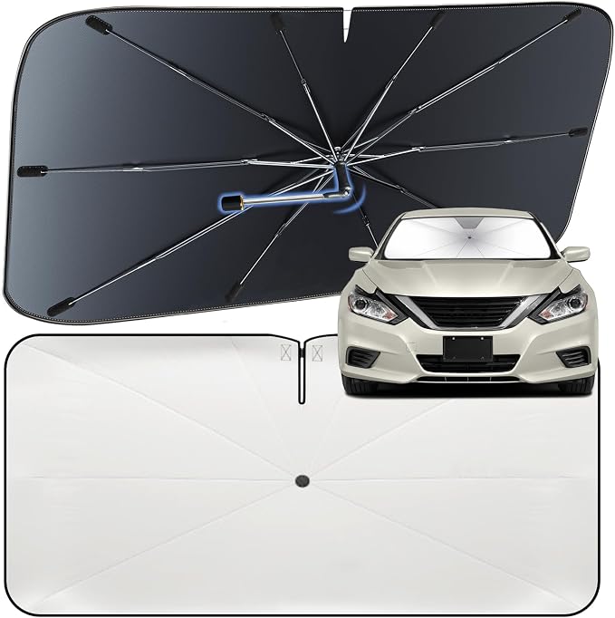 Windshield Sun Shade Umbrella for Nissan Altima 2013-2018 Front Window | Heat-Reflective Window Shade, Umbrella Sunshade Cover Blocks Heat, Protects Interior, Vehicle-Specific Precision Fit by Fshaanys