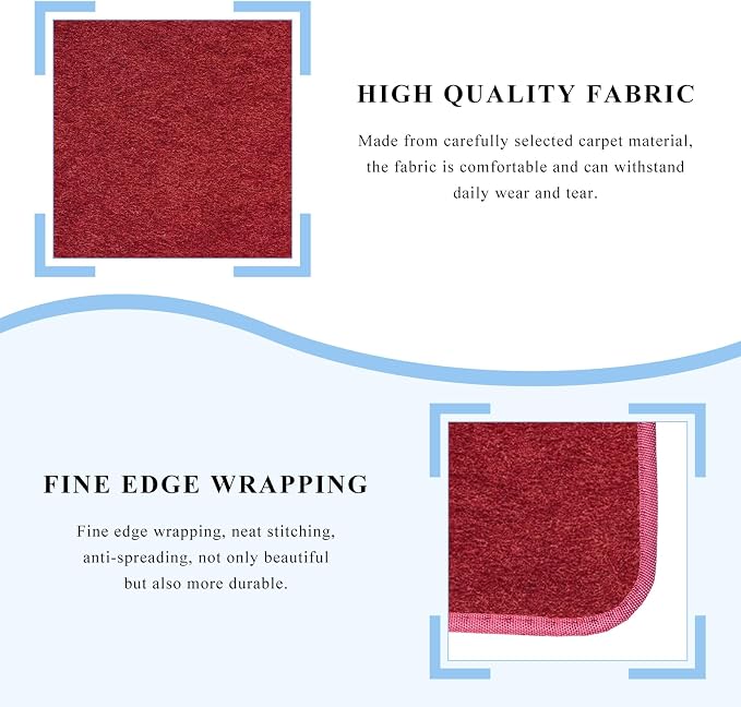 4PCS Car Floor Mats, Waterproof Non-Slip Car Floor Liners with Safety Heel Pad, All-Weather Wear-Resistant Mats Heavy Duty Universal Carpets for Truck SUV Van Sedan (Wine Red) - Image 3