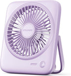 Otlonpe Personal Portable Desk Fan, 4000mAh Small Rechargeable Portable Fan Battery Operated & USB Powered for Travel Sleeping Bedroom Office Home Table, Cordless, Quiet, 4-Speed, 6.5 Inch (Purple) by OTLONPE