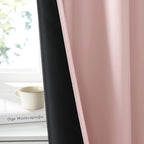 RYB HOME 100% Blackout Bathroom Curtains Over Sink 24 inches Long | Heat UV Blocking, Total Room Darkening, Noise Reducing, Curtains for Basement RV Campers, W42 x L24, Baby Pink, 2 Panels - Image 4