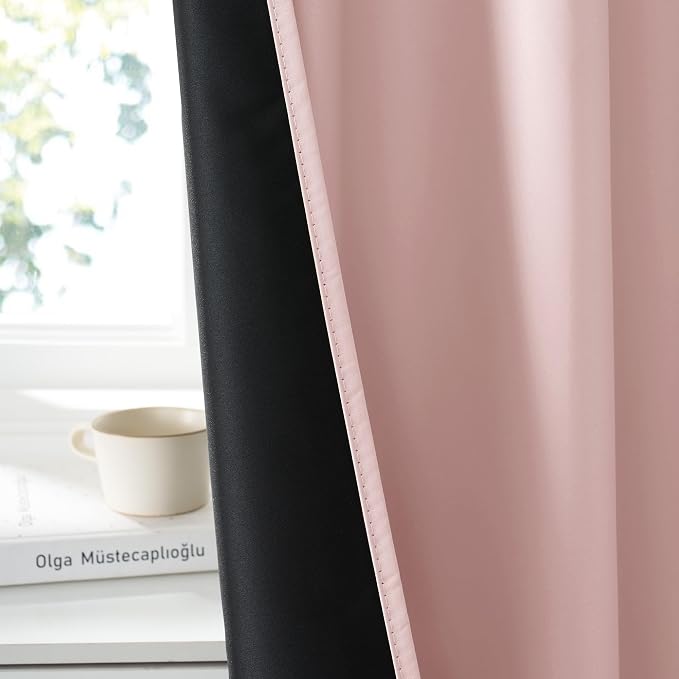 RYB HOME Bedroom Blackout Curtains 84 inches Long, 100% Blackout | Thermal Insulated, Noise Reducing, Curtains for Living Room Nursury, For Sleep, W42 x L84, Biscotti Beige - Image 3