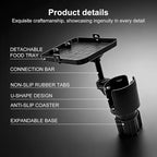 Car Cup Holder Expander Tray with Phone Slot | 9.5in removable tray, fits 16-46oz bottles, universal for cars & Tesla Model Y/3, road trip use - Image 4