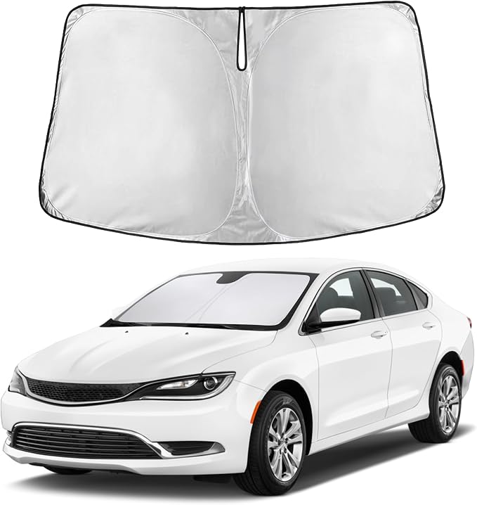 EcoNour Windshield Sunshade Compatible for Chrysler 200 2011-2016 2017 2018, Sun Visor for Front Windshield & Window Sun Shade Cover, UV Heat Blocker & Protector, Car Accessories by EcoNour