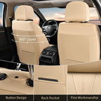 FLORICH Front Seat Covers, Leather Car Seat Covers Luxury Automotive Seat Covers Waterproof Car Seat Protectors Universal Fit for Most Cars SUV Trucks Vehicles, Beige - Image 2
