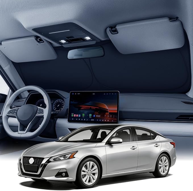 Zanch Custom Windshield Sun Shade for Nissan Altima 2019-2026, 7-Layer UV & Heat Block, 3D Laser Scanned, Interior Protection, Keep Car Cooler, Foldable Car Accessories by Zanch