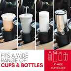 Macally Car Cup Holder Tray and Cup Holder Expander with Phone Slot - Enjoy Your Meal - 9" Car Food Tray Table and Drink Holder for Yeti, Hydroflask, etc. - Image 4