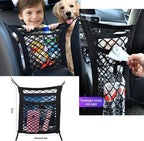 3-Layer Car Mesh Organizer, Dog and Kid Pet Barrier, Seat Back Net Bag Holder, Storage Organizer, Cargo Tissue Handbag Purse Holder, Driver Storage Netting Pouch - Image 4