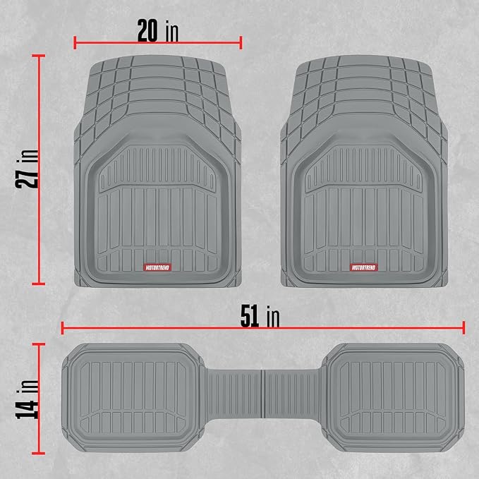 Motor Trend FlexTough Defender Floor Mats for Cars & TrunkShield Trunk Mat Set, Next-Gen Deep Dish Heavy Duty All Weather, Rubber Car Floor Mat Set for Auto Truck Van SUV - Image 9