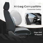 Coverado Seat Covers, Car Seat Covers Front Seats, Car Seat Cover, Car Seat Protector Waterproof, Car Seat Cushion Leather, Seat Covers Carseat Cover Universal Fit for Most Cars Black-Gray - Image 3