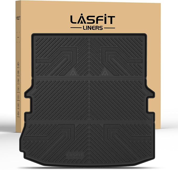 LASFIT Cargo Mat for Ford Explorer 2011-2014 & 2015-2019 Trunk Liner | Custom Fit All Weather Protector TPE One-Piece Design Easy Installation Easy Clean Trunk Mat Accessories, 1pc Black by LASFIT