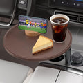 Car Tray Table & Car Laptop Desk with 360° Rotation & Phone Holder - Wooden Cup Holder Table, Car Laptop Mount & Food Tray Compatible with Tesla Model Y/3/S and Most Vehicles Walnut by AXVLUCarStudio%C2%AE