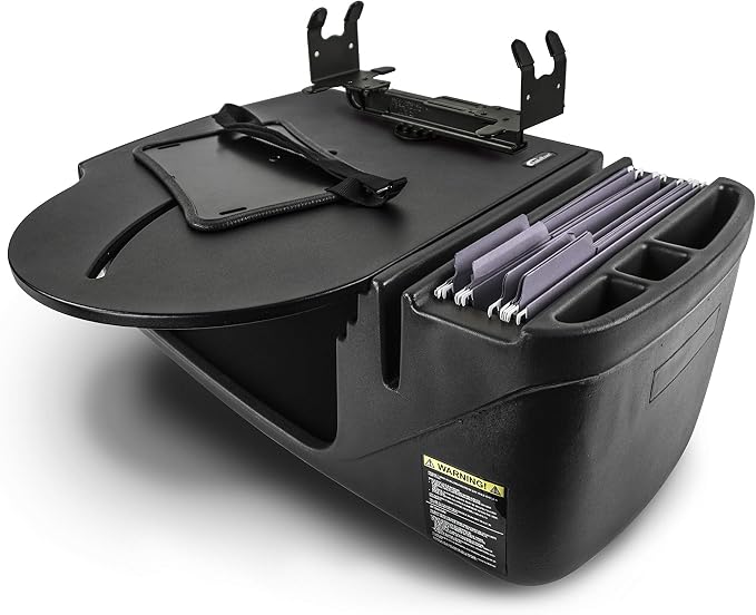 AutoExec AE-RMCD-PI-PS-BT Roadmaster Car Desk for Your Vehicle Workstation and Mobile Office, Black with 400 watt Power Inverter and Printer Stand | Vehicle Workstation, Mobile Office, 400 Watt Power Inverter, Printer Stand by AutoExec