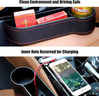 2 Pcs Car Seat Gap Filler - Leather Car Seat Crevice Storage Box with Adhesive Foam Pads, Car Gap Filler Organizer for Front Seat Gap Filler Between Car Seat and Console, Universal Fit - Image 4