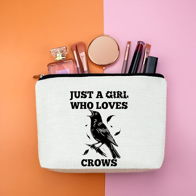 Crow Lover Gifts Makeup Bag Crow Gifts for Women Crows Themed Gift Black Crows Cosmetic Bag Bird Watching Gift Bird Lover Birthday Christmas Graduation Gift for Friend Daughter Colleague Sisters - Image 4