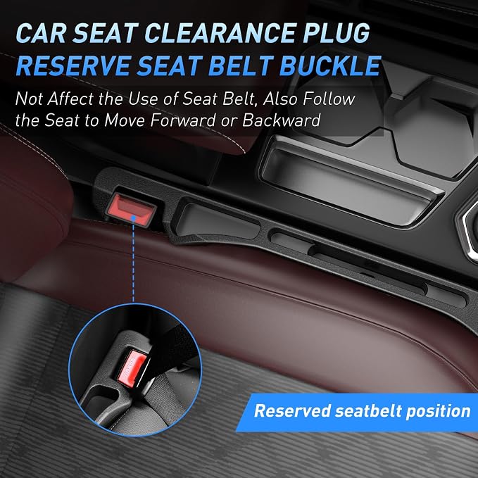 Car Seat Gap Filler 2Pack, Inserts Between Seats Console with Organizer Storage Upgraded Phone Holder Car Side Seat Gap Fillers Cars Front Seats Fill Plug Car Essentials for Vehicle SUV Truck (Black) - Image 5