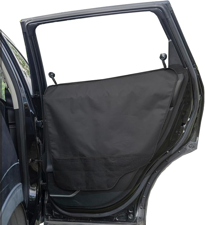 Dog Car Door Protector - Universal Fit for SUV/Sedan/Truck, Black | Waterproof, Odorless Material, Protects Vehicle Doors from Scratching, Drool & Dirt by Pawander