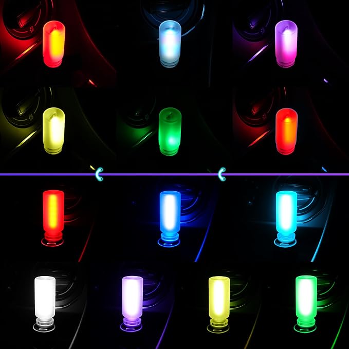 iFunyLED Car Interior USB LED Night Light, Touchable Dimming with 13 Modes of Car Ambient Lighting Kit, Frosted Glass Bottle Lamp, Car Interior Accessories Suitable for Most Vehicles, Pack of 1 - Image 7