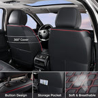 Huidasource 2018-2026 Front Seat Covers for Jeep Wrangler JL 2-Door/4-Door | Wrangler JL Front Custom Fit Seat Cover Full Coverage Wrangler Seat Cushion Protector (Front Pair/Black&Red) - Image 2