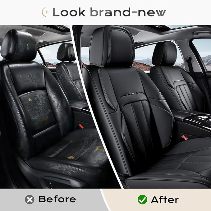 Coverado Nappa Leather Car Seat Covers Front Set, Luxury Waterproof Seat Protectors, Airbag Compatible Anti‑Slip Auto Seat Covers, Universal Fit for Most Cars SUVs Trucks Pickup Vehicles - Image 7