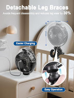 Misting Stroller Fan, 6000mAh Battery Operated Portable Fan with Light & 360° Pivoting, Personal Fans with Flexible Tripod for Baby, Office, Travel,Treadmill,Outdoors - Image 3