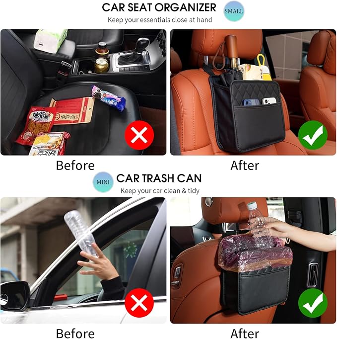 FrgKbTm Car Seat Back Hanging Bag Car Document Holder Multi-Pocket Bottle Bag Storage Box Organizer Travel Tidy Pouch Pocket Kids - Image 6