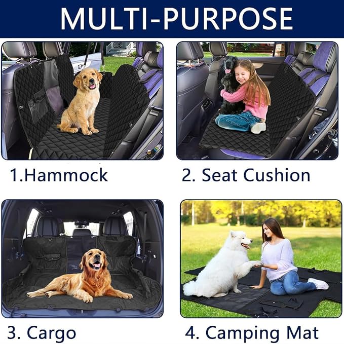 fidozen Dog Car Seat Cover, Waterproof Hammock with Pocket, Standard, Black | Waterproof, breathable hammock protects seats from fur, dirt & scratches; machine washable with storage pocket, standard fit. - Image 8