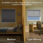 Persilux Blackout Roller Shades for Window Blinds,Cordless,Linen Fabric,Thermal Insulated Fabric UV Protection Shades for Home,Office,Bedroom,Door,Blackout-Grey,22 1/2" W X 72" H - Image 5