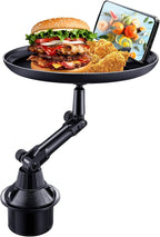 Frienda Car Cup Holder Tray, Eating Table with Phone Slot, 360 Swivel | Universal Fit Vehicle Boats Golf Carts, Adjustable Height Angle, Lap Dining Surface Adults Drivers, Durable Black Finish by Frienda