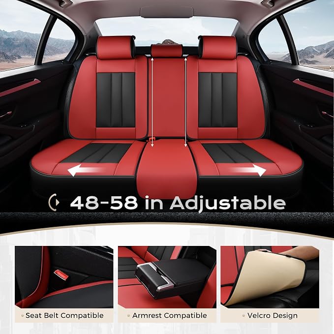 Coverado Nappa Leather Car Seat Covers Front Set, Luxury Waterproof Seat Protectors, Airbag Compatible Anti‑Slip Auto Seat Covers, Universal Fit for Most Cars SUVs Trucks Pickup Vehicles - Image 6