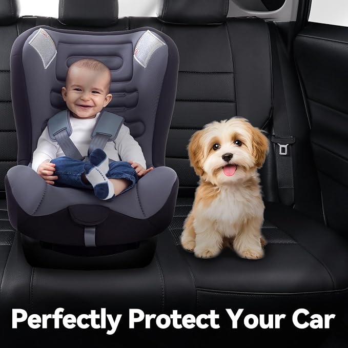 Faux Leather Seat Covers for 2022-2026 Toyota Corolla Cross,Non-Hybrid | Full Set Suv Seat Cushion for Corolla Cross L/XLE/LE,Luxury Waterproof Car Seat Protector,Factory Look,Black - Image 5