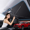 Zanch 2026 Upgraded Car Windshield Sun Shade [Cool Down by 75℉ ] with Heat Insulation Coating, Foldable Sunshade Umbrella with Flexible Handle & Ribs, Extra Small (51''x29'') for Compact Cars by Zanch