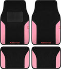 Rubbermaid Car Mats, Carpeted Floor Car Mat with Faux Leather & Built-in Heel Pad, Two-Tone Car Rug Floor Mats, Stylish Carpeted Floor Mats for Cars, Trucks & SUVs Pink Color by Unknown