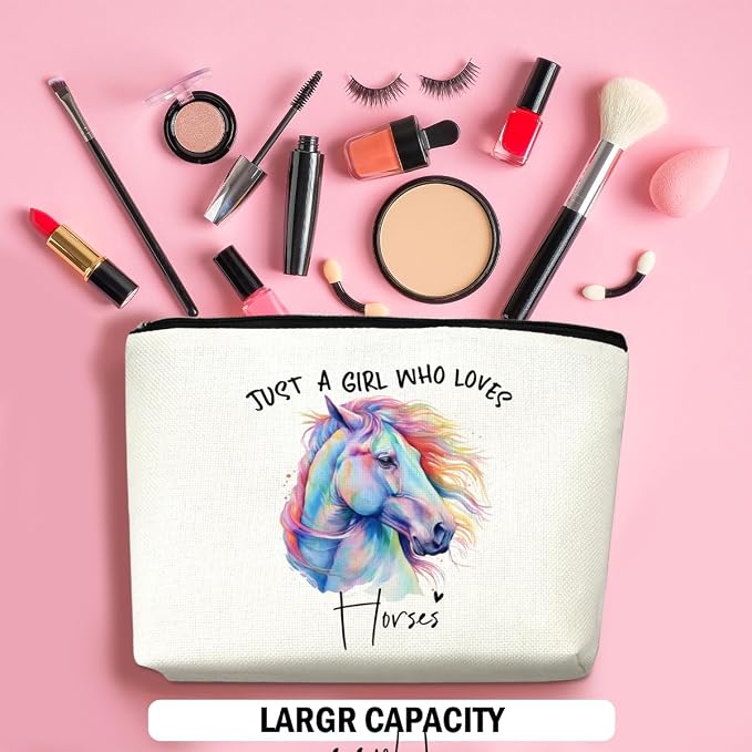 Horse Gifts for Women Makeup Bag, Horse Stuff Cosmetic Bag | Travel Organizer Bags Makeup Pouch, Christmas Birthday Animal Lovers Gifts for Horse Lovers Women Girls Friends - Image 4