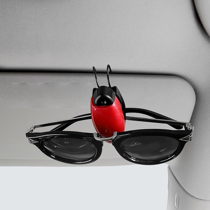 5 PCS Car Sun Visor Clips, Compact Auto Sunshade Sunglasses Clip Ticket Card Holder, Universal Sun Visor Organizer Eyeglasses Mount for Most Vehicles (Blue+Red+White+Black+Gray) - Image 4