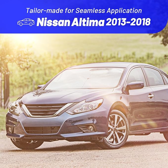Windshield Sun Shade Fit for Nissan Altima 2013-2018, Custom Umbrella Shade | Foldable Front Window Sunshade with 360° Rotating Shaft, Car Shades with UV & Heat Protection - Image 3