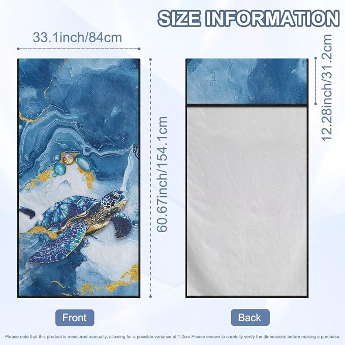Sea Turtle Print Towel Seat Cover for Car Marble Print Automotive Seat Covers Multi-Purpose Absorbent Microfiber Towels with Storage Bag, 60 x 33 Inch, Machine Washable - Image 7