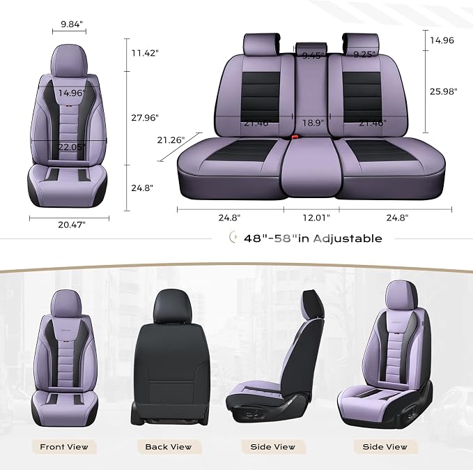 Coverado Car Seat Covers, Front Covers for Cars, Car Seat Cover Front Seats, Automotive Seat Cover, Waterproof, Leather Car Seat Cushion, Universal Interior Covers Seat Protectors for Most Cars - Image 6