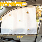 2 PCS Car Window Sun Shade, 25.2" × 18.5" Cute Cartoon Auto Side Window Shade for Privacy Protection, Lovely Cotton Vehicle Sun Heat & UV Protection Cover for Side Windows - Image 2