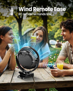 40000mAh Clip on Fan for Golf Cart, Up to 127Hrs Portable Rechargeable Fans | 8-inch Desk Fan with 3 Speeds, 9 LEDs, Remote, Timers, Hook, Battery Operated Fan for Office, Desk, Camping, Treadmill, Tent - Image 6