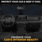Autovir Windshield Sun Shade for Jeep, 280T UV Sun Blocker, Visor Shield | 280T Thickened | Blocks 99% Heat | Fit for Gladiator | Rubicon | Wrangler - Image 6