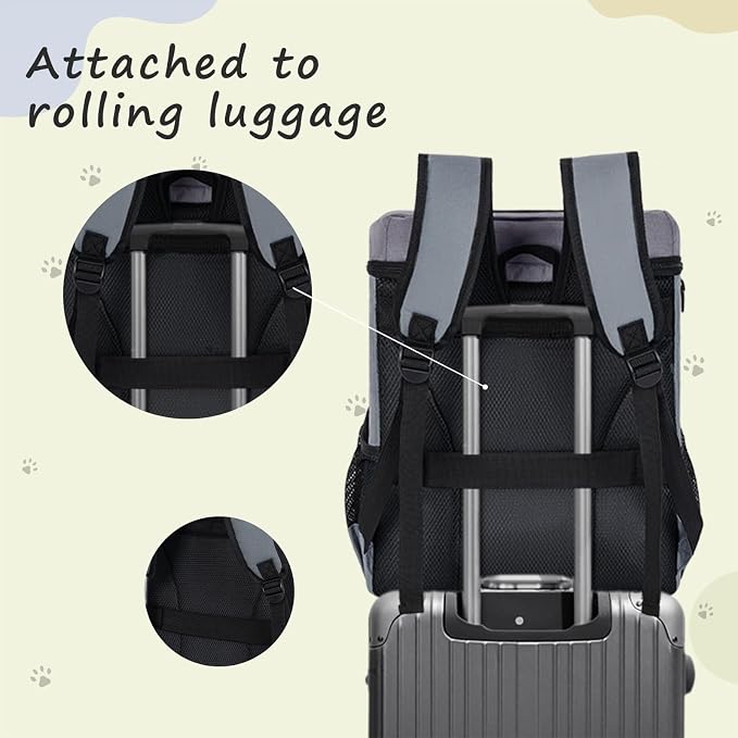 ANILD Dog Travel Bag Backpack, Flight-Ready TSA-Approved Dog Travel Bag with 2 Leak-Proof Food Canisters, 2 Foldable Silicone Bowls, Multi-Compartment Organizer for Hiking, Camping, Dog Mom Essentials - Image 6