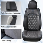 Coverado Car Seat Covers Front Seats, 2 Pack Waterproof Leather Seat Covers for Cars, Luxury Car Seat Protector, Anti-Slip Design Seat Cushions, Black Seat Covers Universal Fit for Most Cars - Image 3