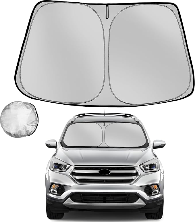 Windshield Sun Shade for 2013-2019 Ford Escape SUV | Foldable Sun Sunshade for Car Front Window Blocks UV Rays and Heat Automotive Interior Protector Custom Fit Accessories by Fonowka