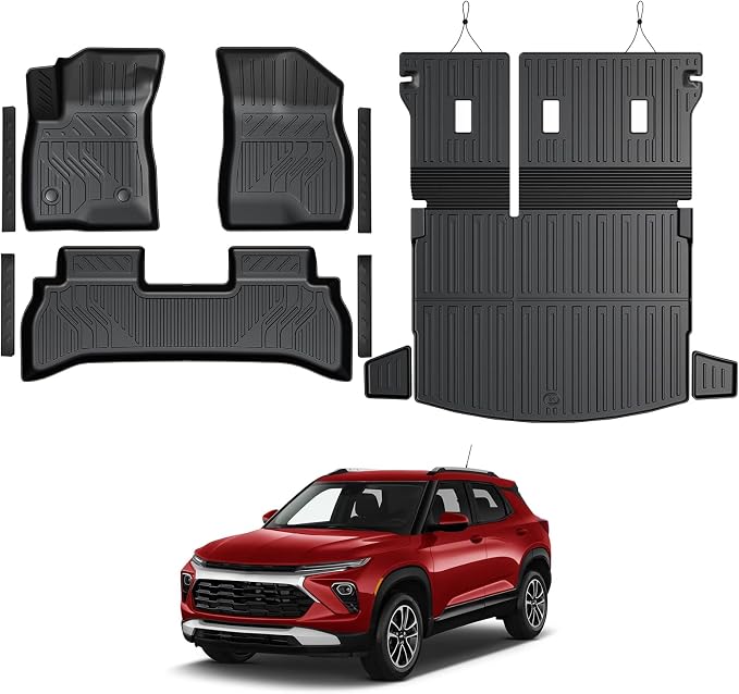 Floor Mats for 2021-2026 Chevy Trailblazer FWD Accessories | Fit Upper Deck, Full-Coverage Set with Integrated Cargo Liner & Backrest Protector, Odorless TPE, All-Weather Protection by GALVAGNITE
