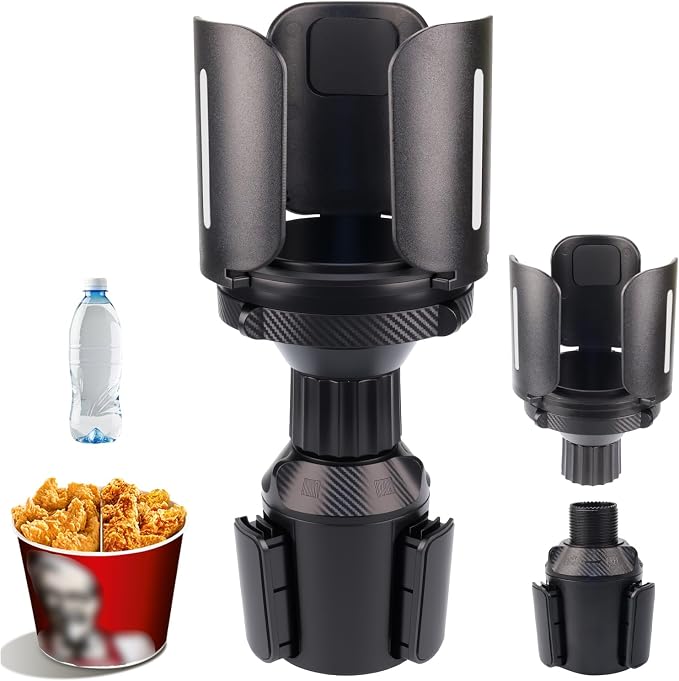 Car Cup Holder Expander Adapter, 3"-5.5" Adjustable Bottle Mount | Adjustable Fit, Detachable Design, Silicone Base, For Large Bottles, Tumblers, And Food Buckets by NiuXTool
