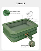 Clear Makeup Bags,TSA Approved Toiletry Bag with Zipper,Sunscreen Bag Clear Makeup Toiletry Pouch Beach Vacation Essentials for Women Teen Girls Gifts(Vintage Green) - Image 9